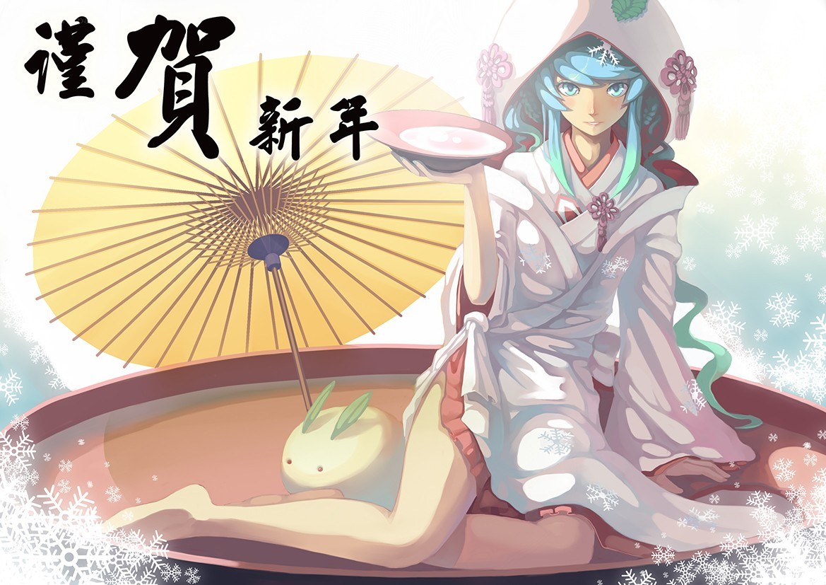 Anime character with umbrella