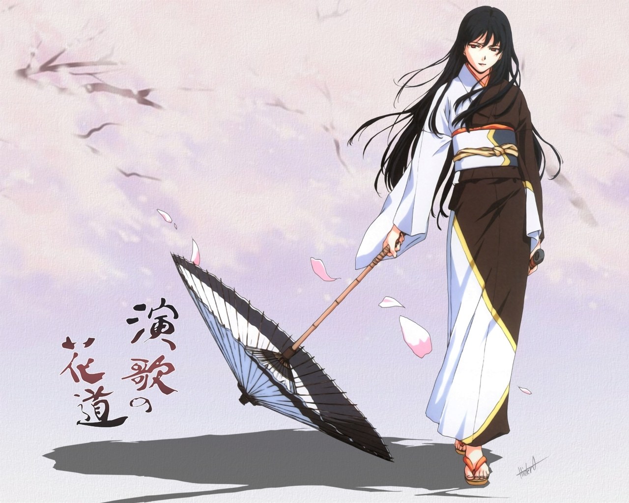 Anime character with umbrella