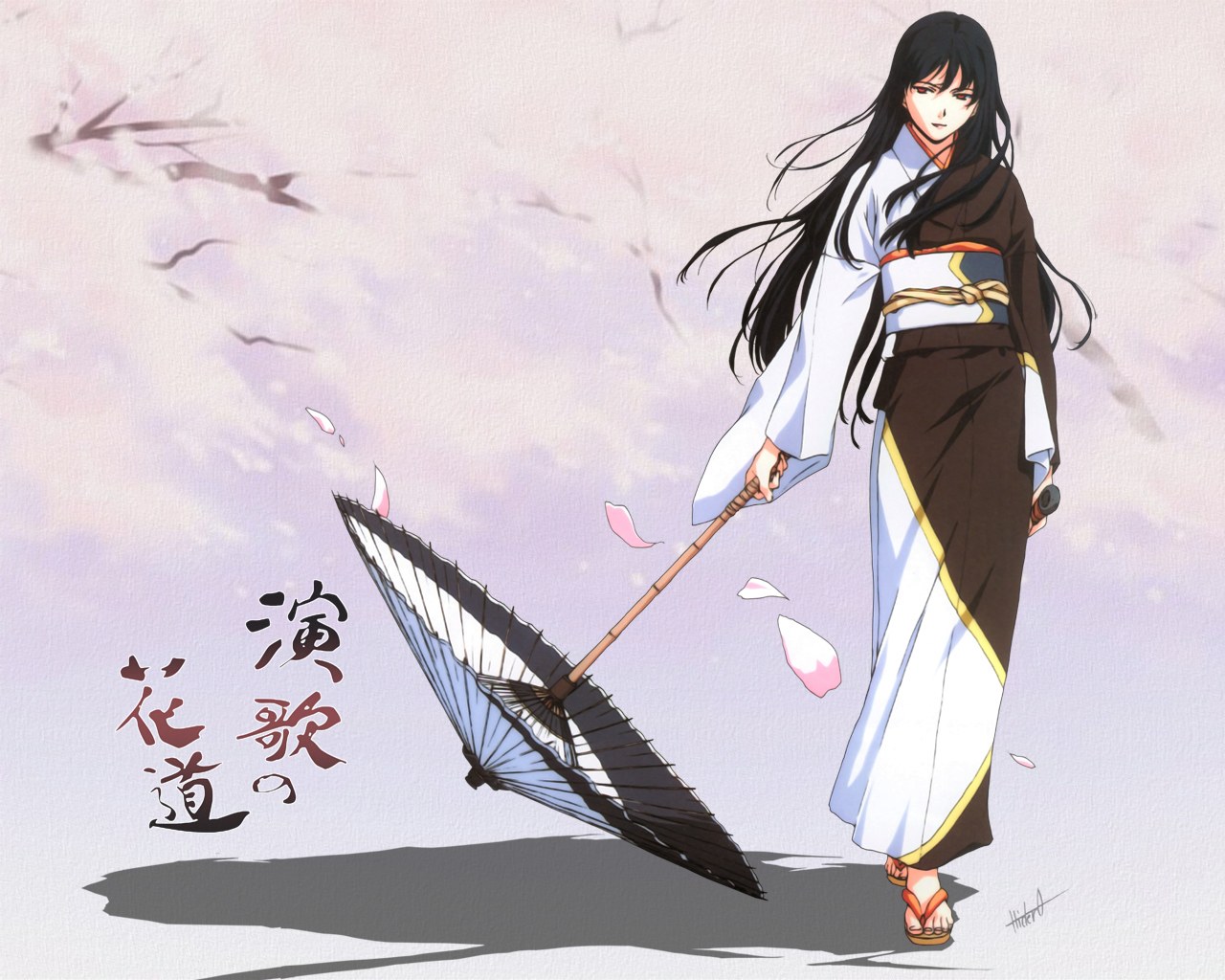 Anime character with umbrella