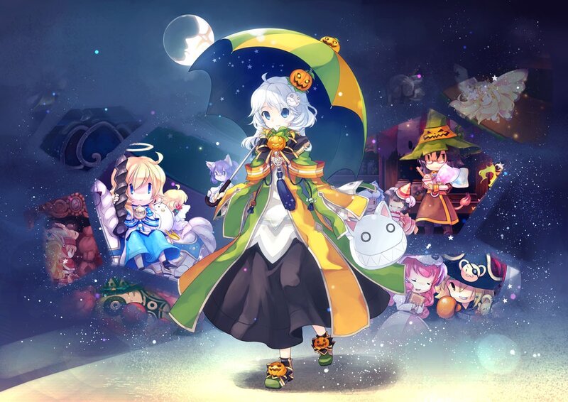 Anime Character with Umbrella — Blue, Magical