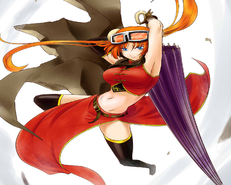 Anime Character with Umbrella — Red