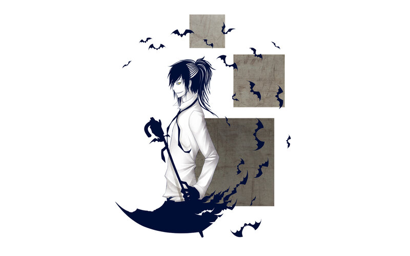 Anime Character with Umbrella — White, Dark