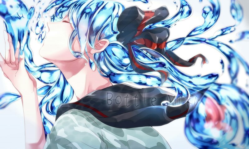 anime character with water hair