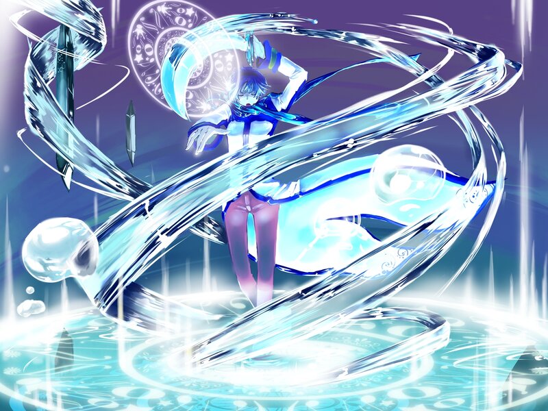 anime character with water magic