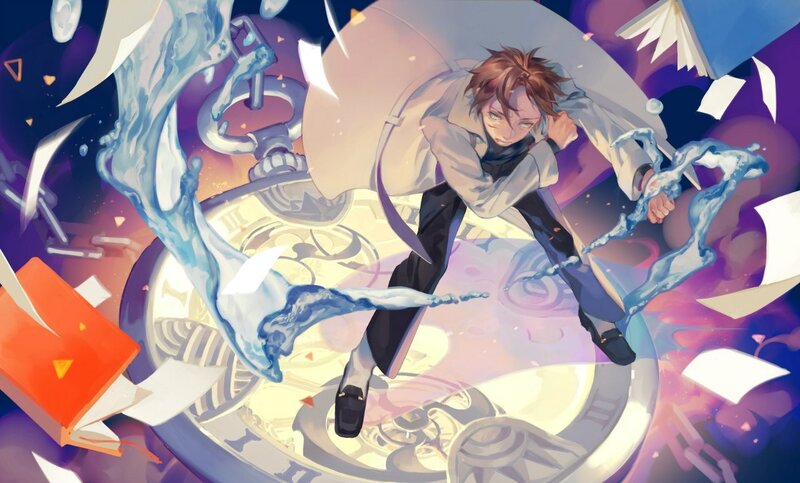 Anime Character with Water — Purple