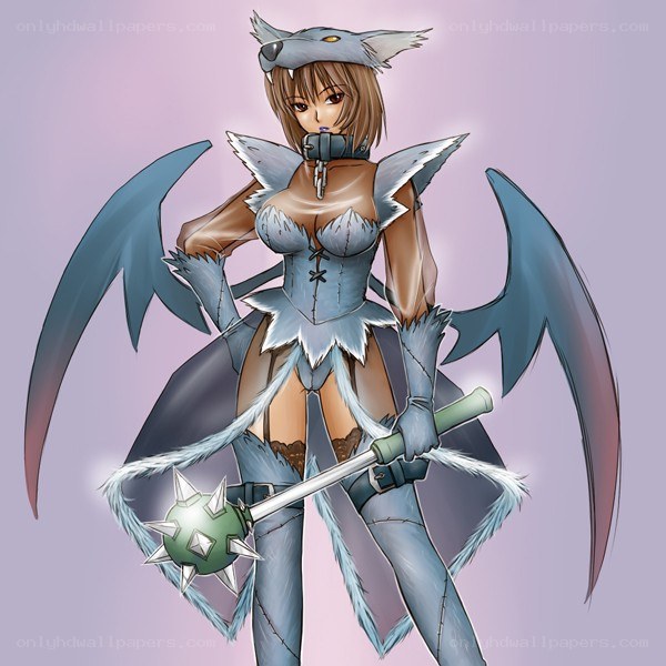 anime character with weapon