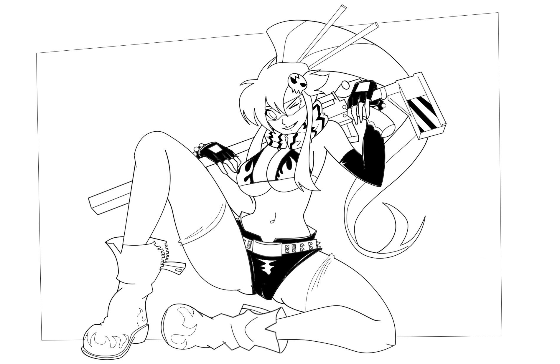 anime character with weapon