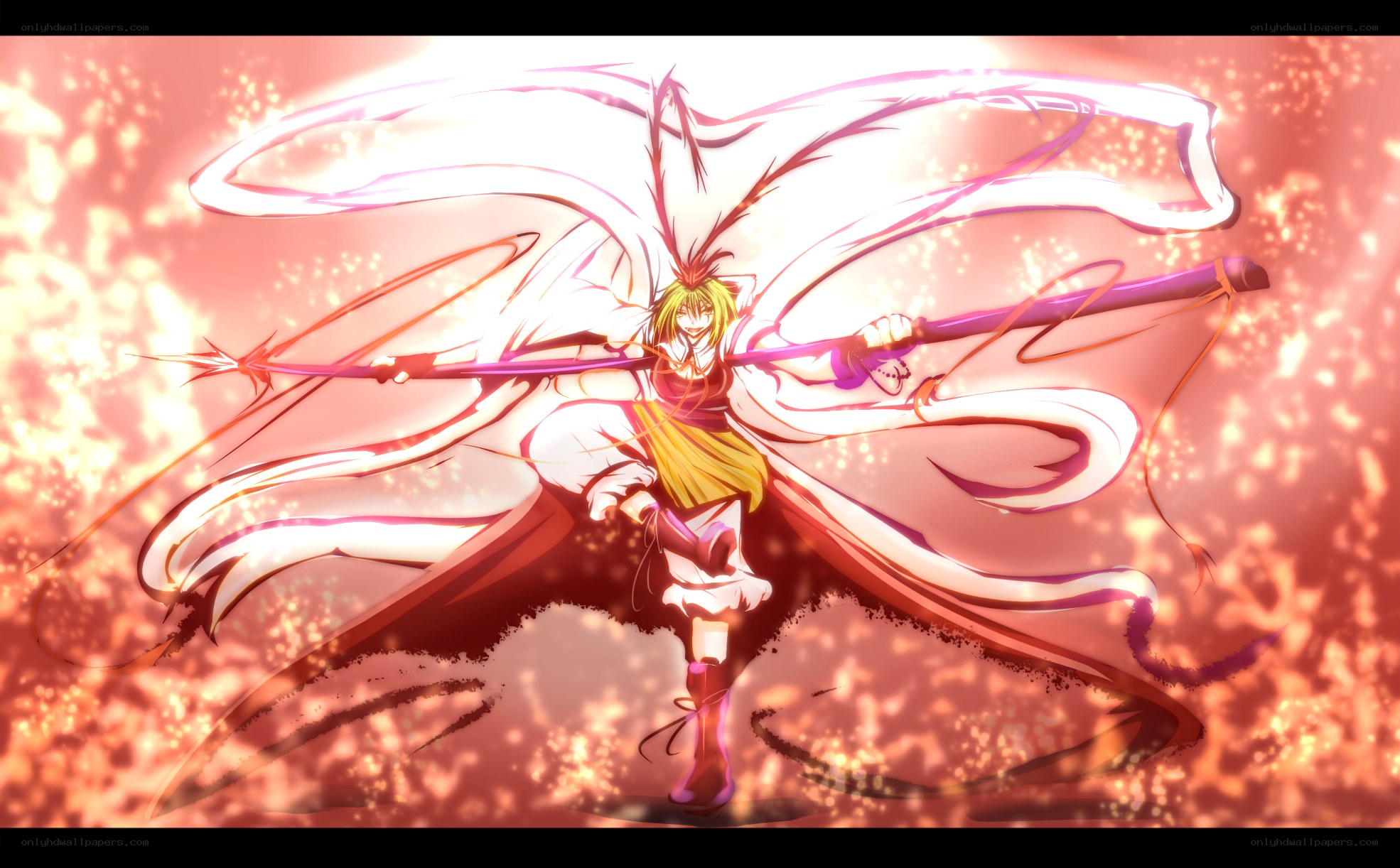 anime character with weapon
