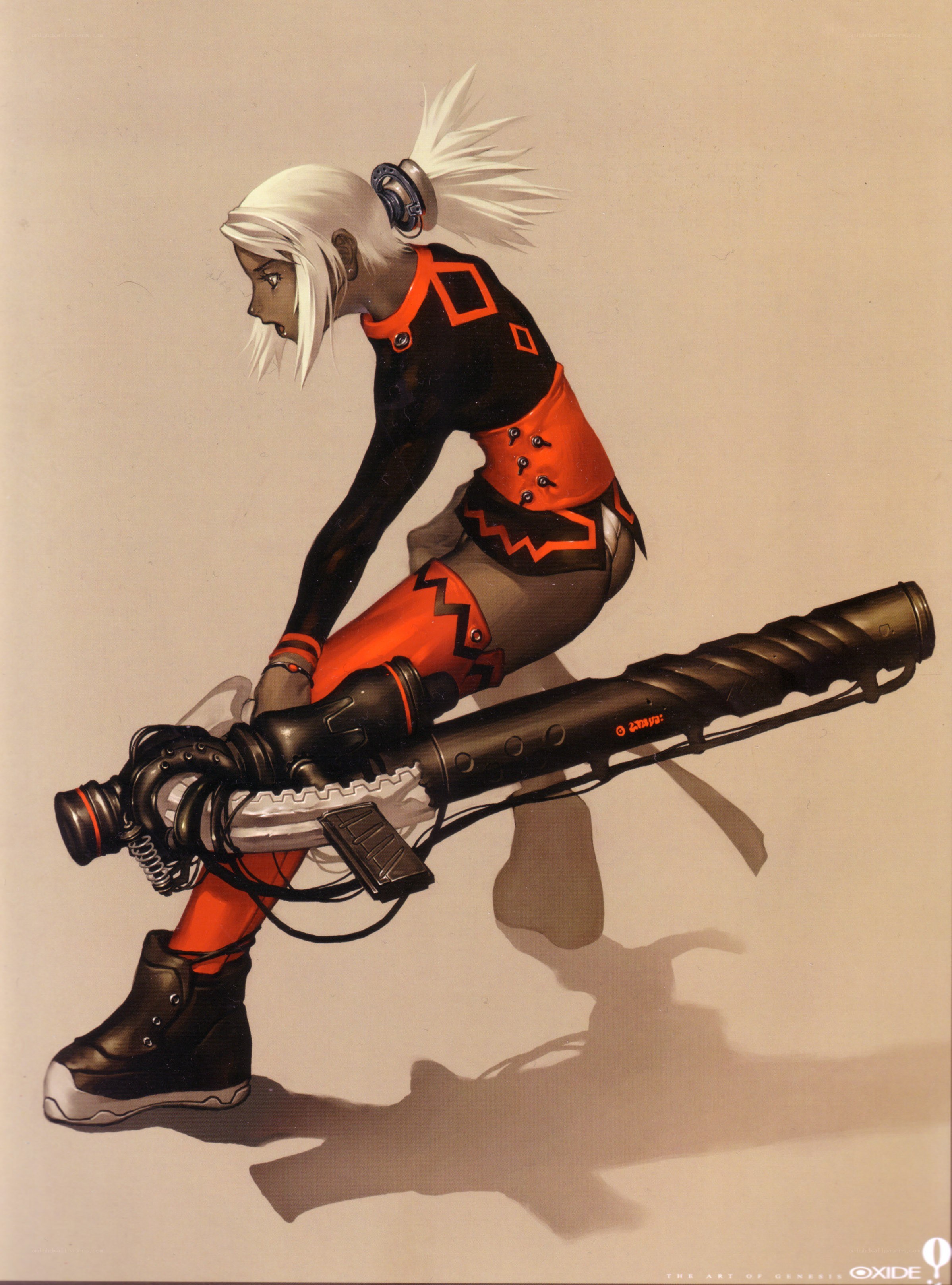 anime character with weapon