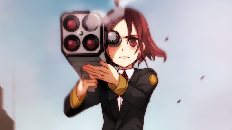 anime character with weapon