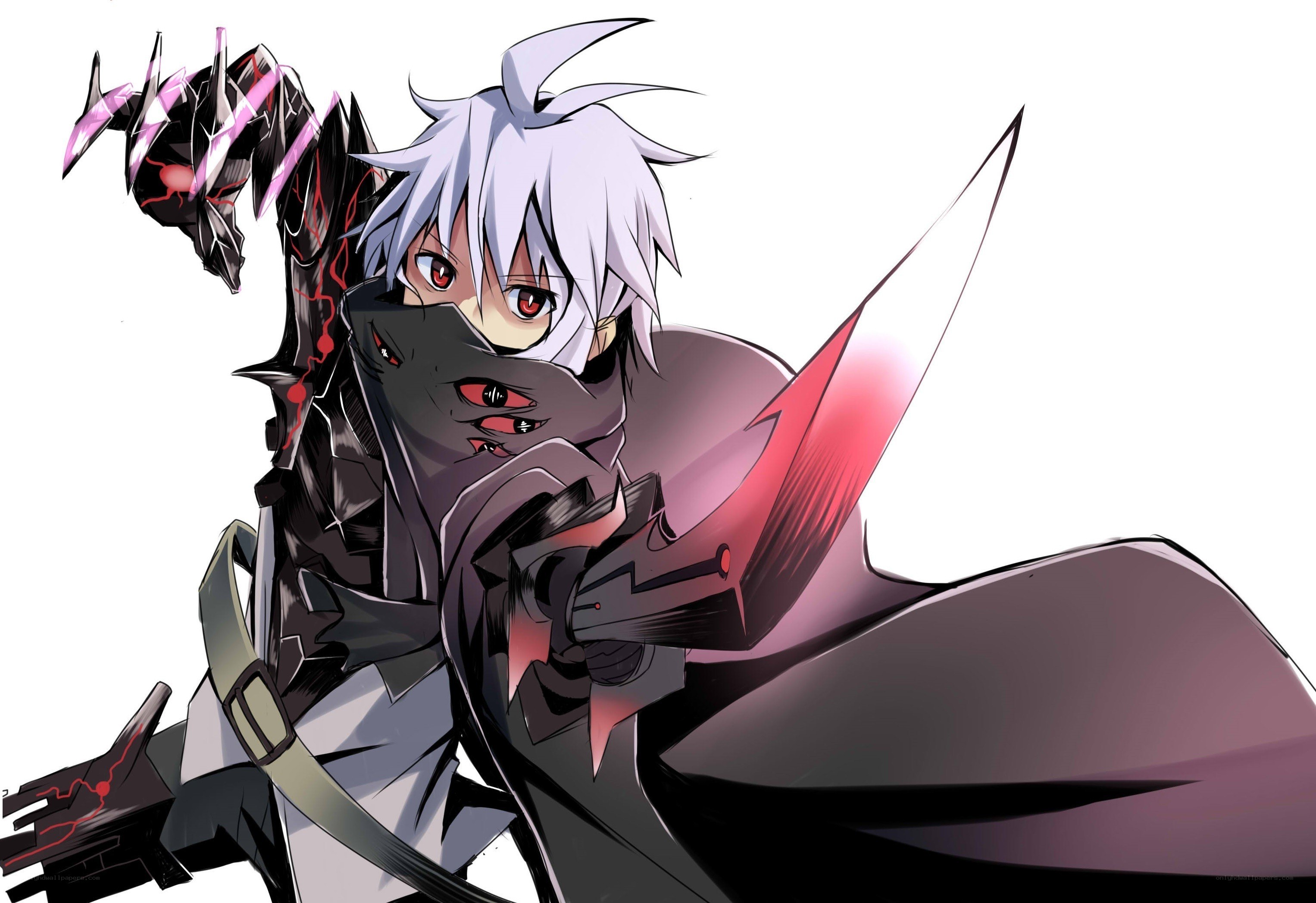 anime character with weapon
