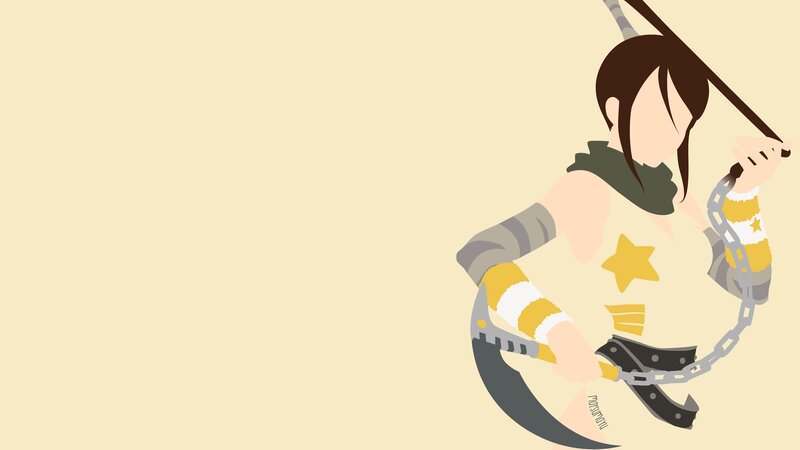 Anime Character with Weapon — Beige