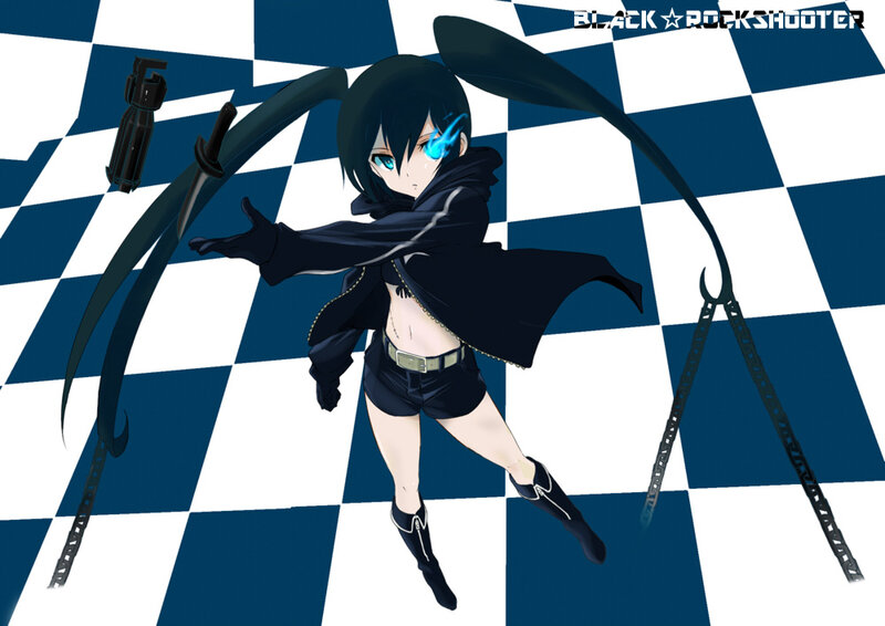 Anime Character with Weapon — Black, Dramatic, Digital Art, Sword