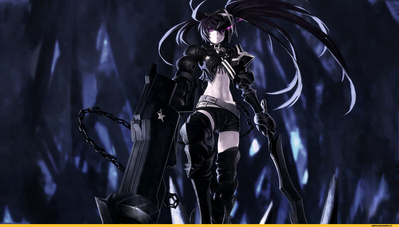 Anime Character with Weapon — Black, Dramatic, Night, Digital Art, Chain