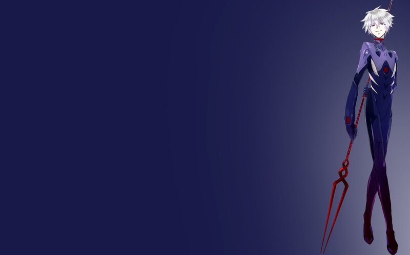 Anime Character with Weapon — Blue, Dramatic, Digital Art, White Hair