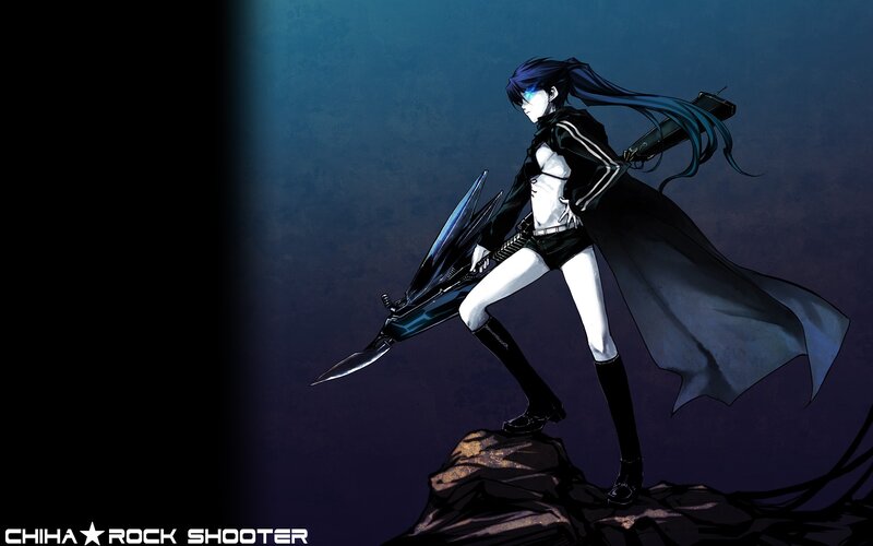 Anime Character with Weapon — Blue, Dramatic, Night, Digital Art, Cape
