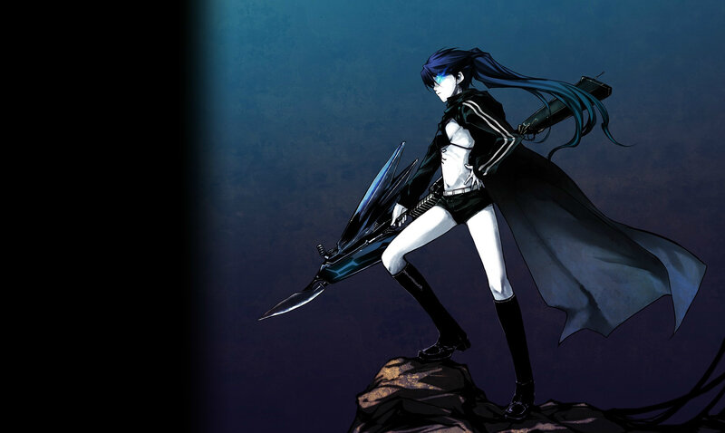Anime Character with Weapon — Blue, Dramatic, Night, Digital Art