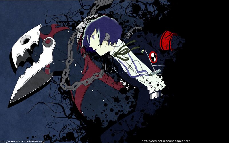 Anime Character with Weapon — Blue, Dramatic, Night, Headphones