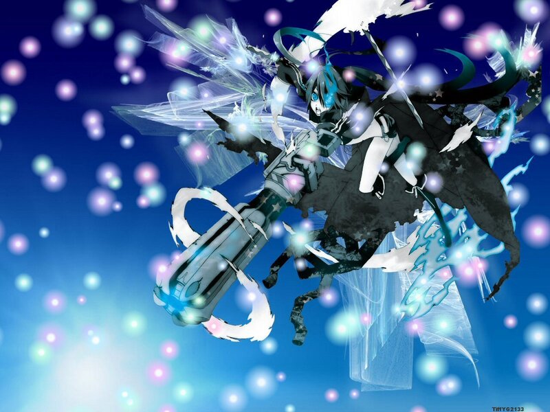 Anime Character with Weapon — Blue, Dramatic, Night