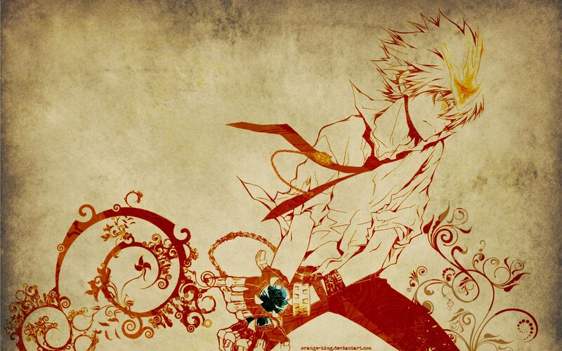 Anime Character with Weapon — Brown, Dramatic