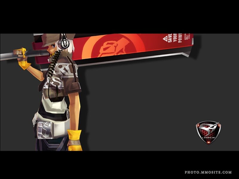 Anime Character with Weapon — Gray, Dramatic