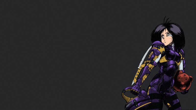 Anime Character with Weapon — Purple, Dramatic, Manga, Teddy Bear