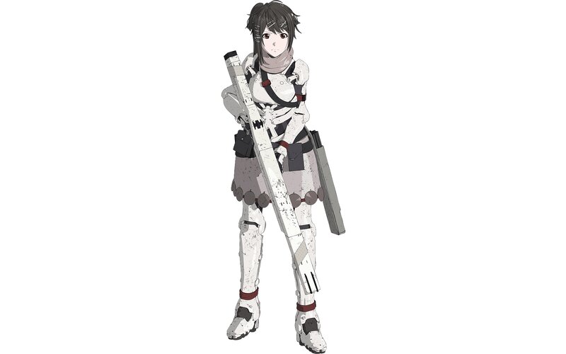 Anime Character with Weapon — White, Neutral