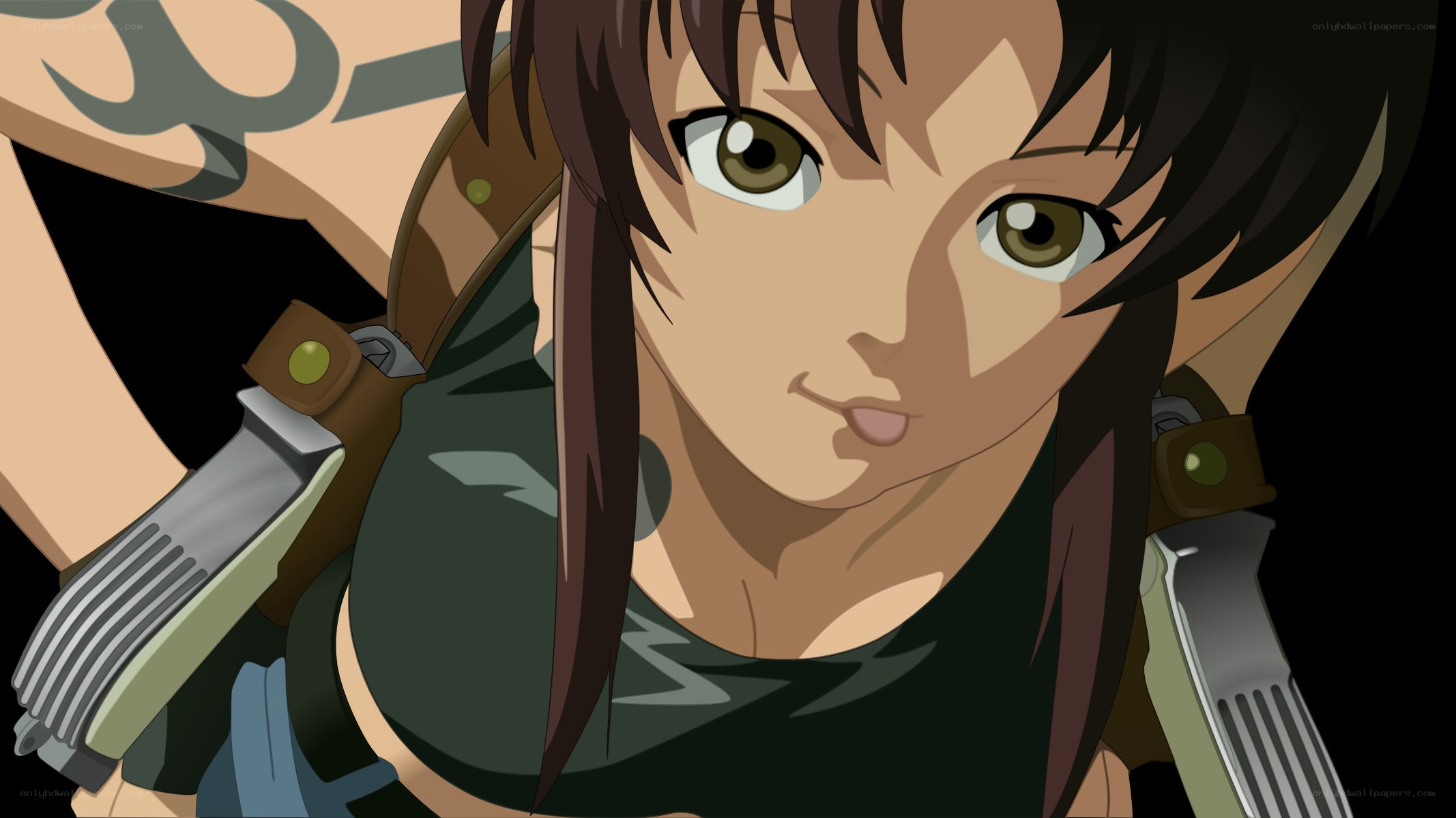 anime character with weapons