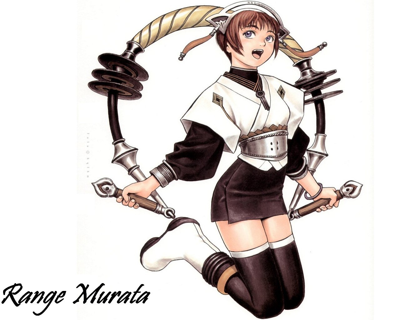 Anime character with weapons