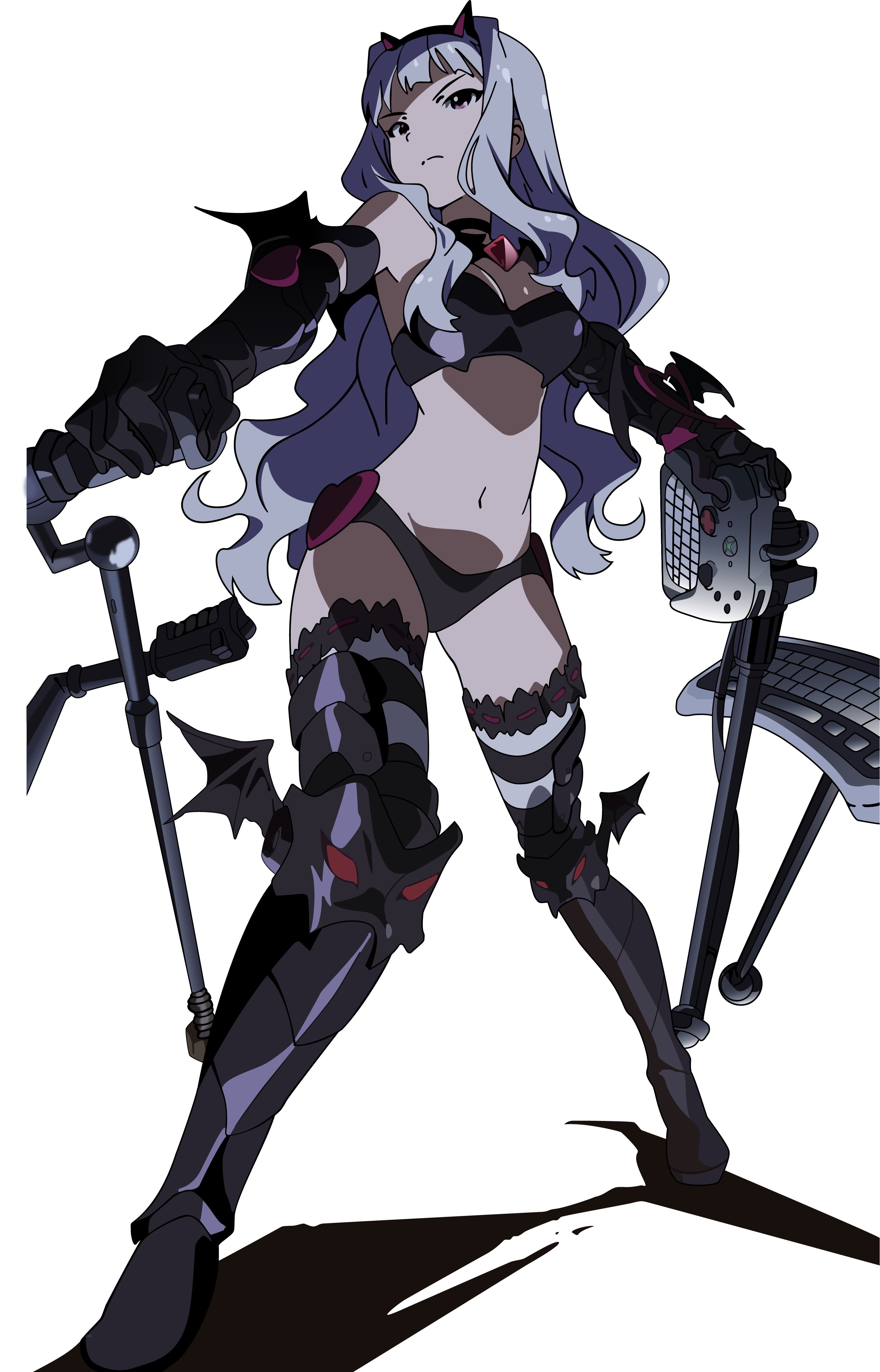 anime character with weapons