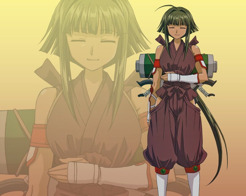 anime character with weapons