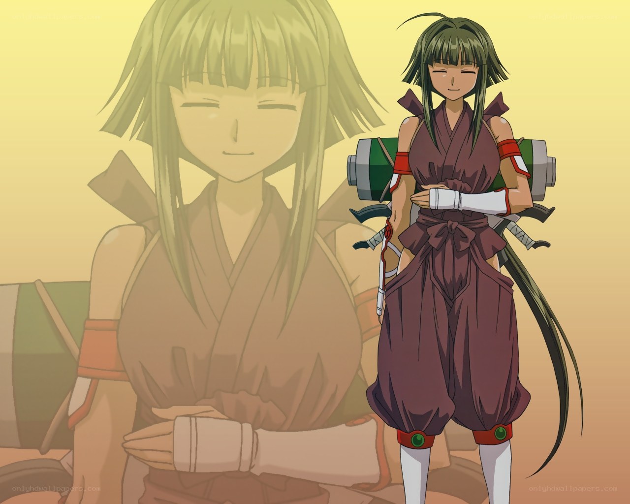 anime character with weapons