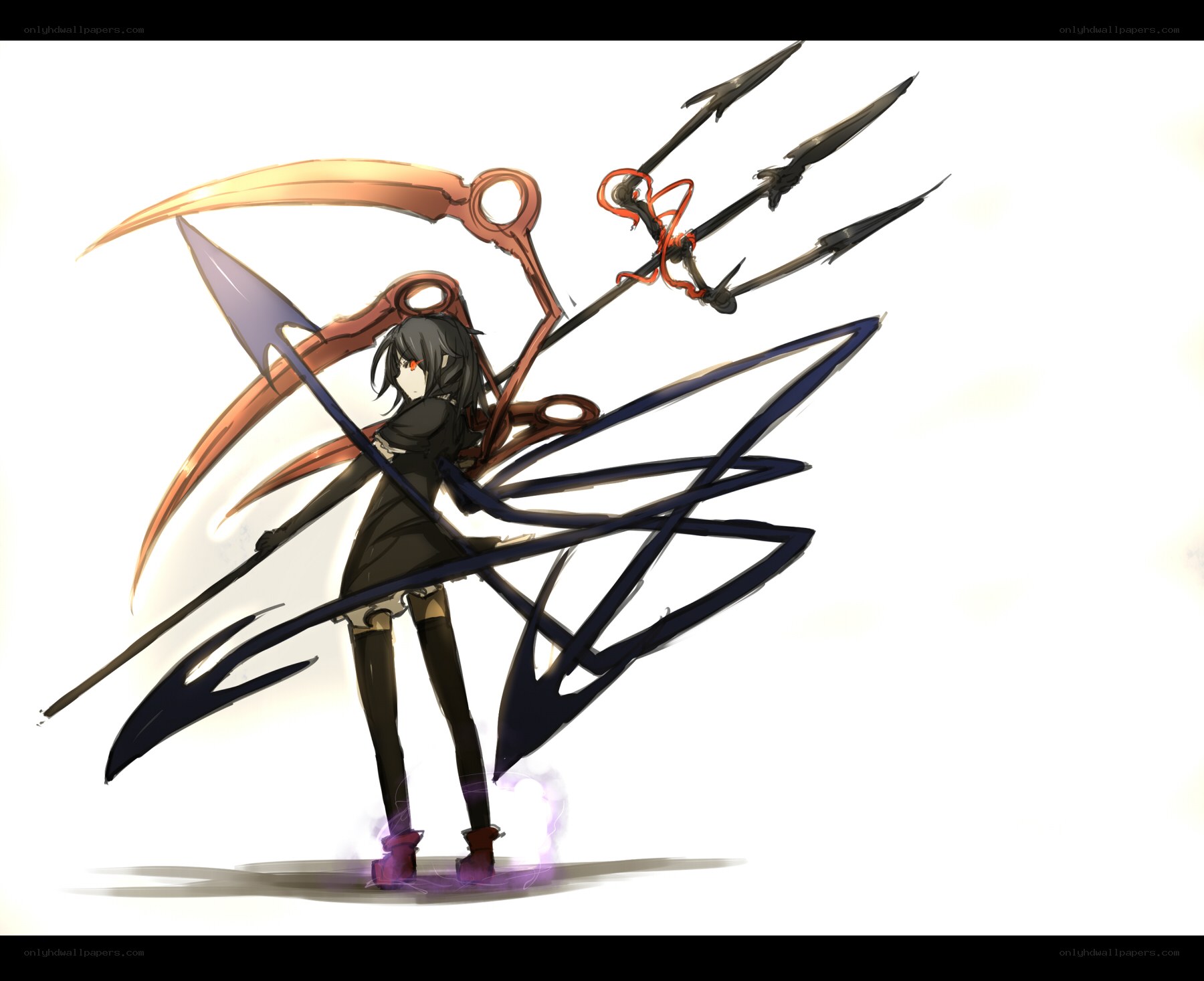 Anime character with weapons