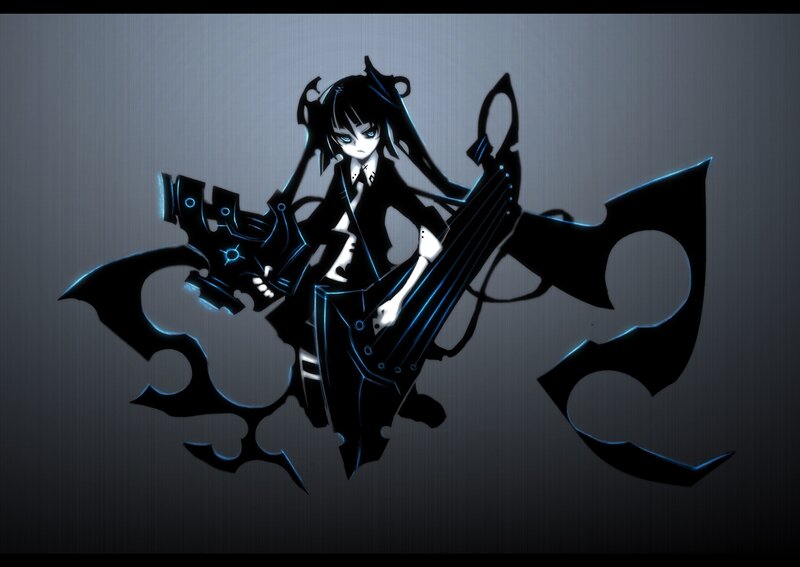 Anime Character with Weapons — Black