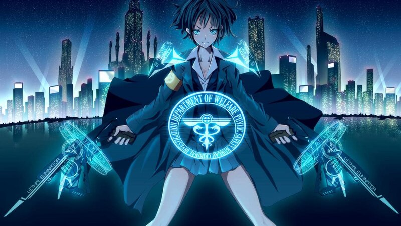 Anime Character with Weapons — Blue, Dramatic