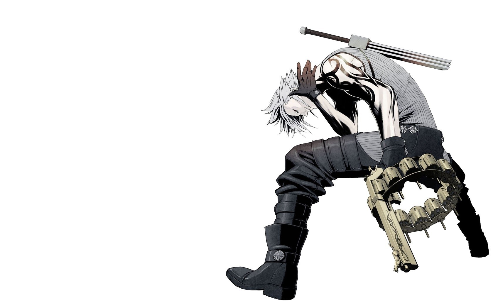 anime character with weapons