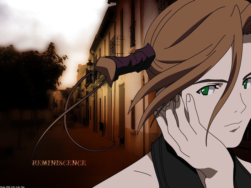 Anime character with whip in town