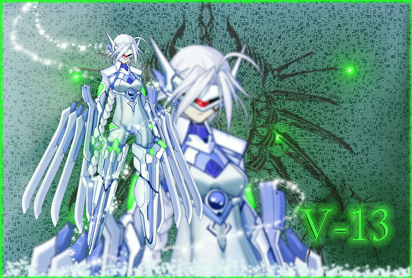 Anime character with white armor