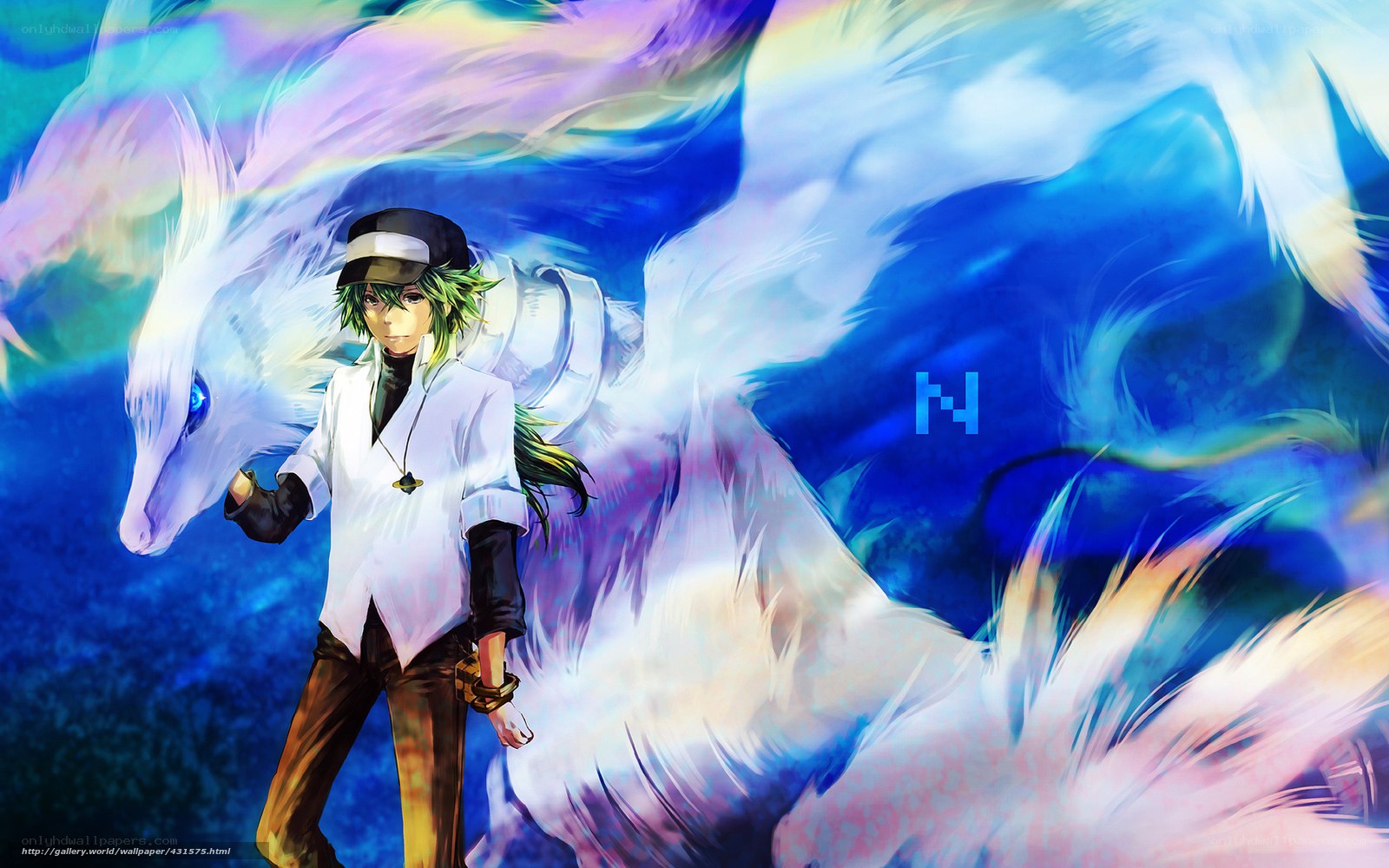 anime character with white dragon