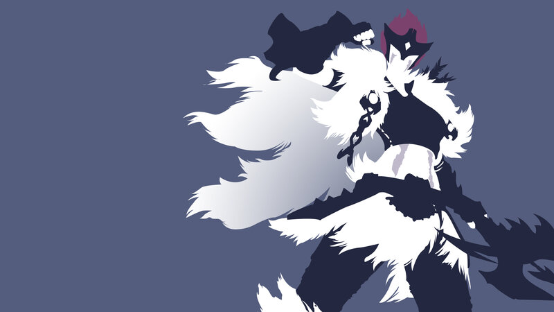 Anime Character with White Fur