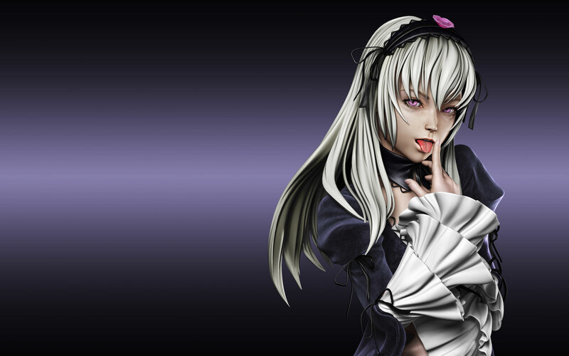 anime character with white hair