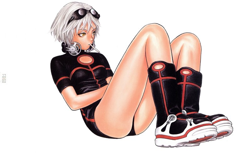 anime character with white hair