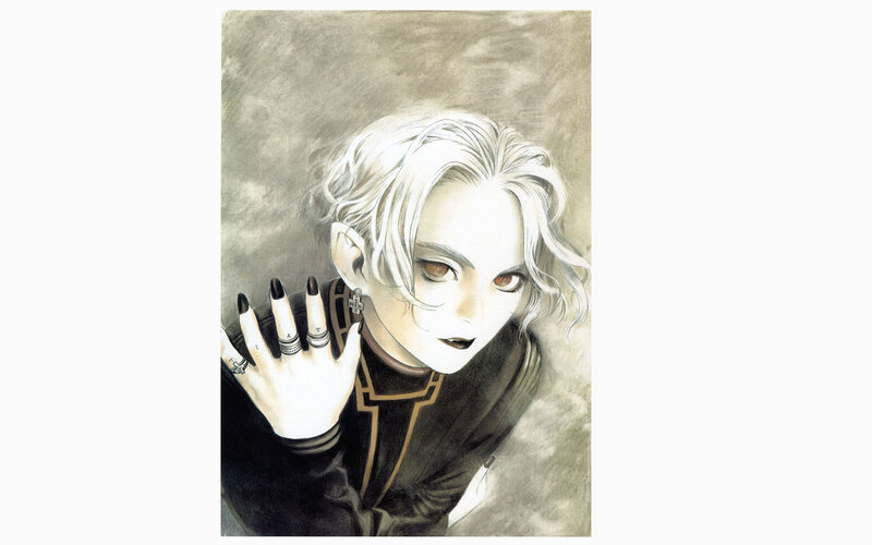 anime character with white hair