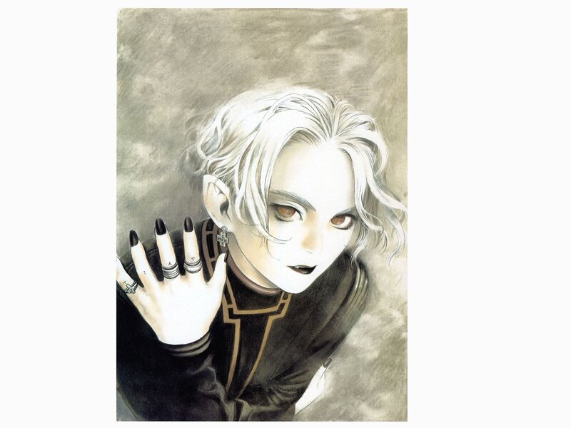 anime character with white hair