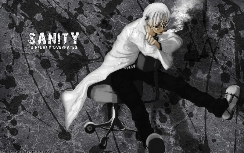 Anime character with white hair