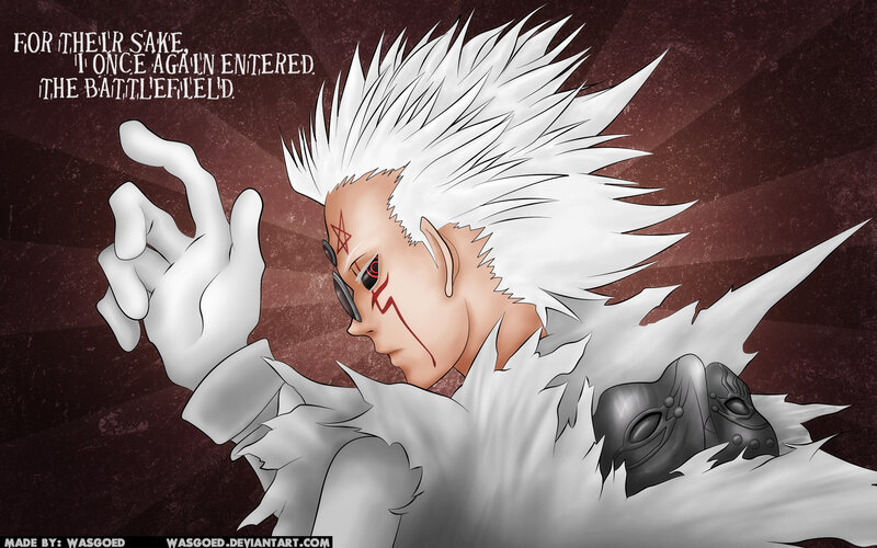 Anime character with white hair