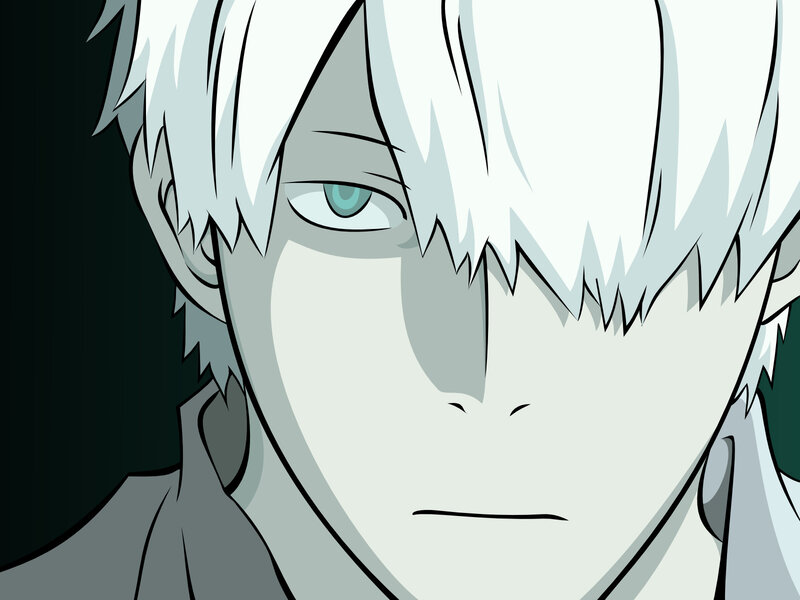 anime character with white hair