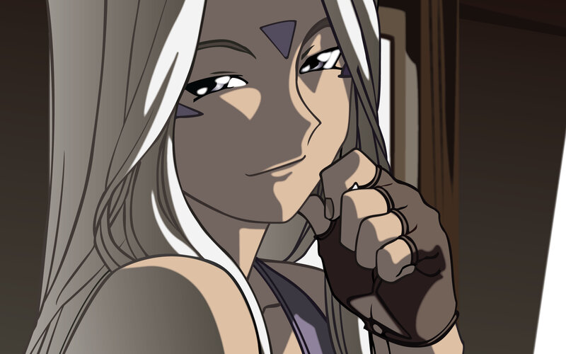 anime character with white hair