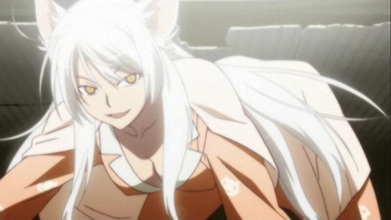 anime character with white hair