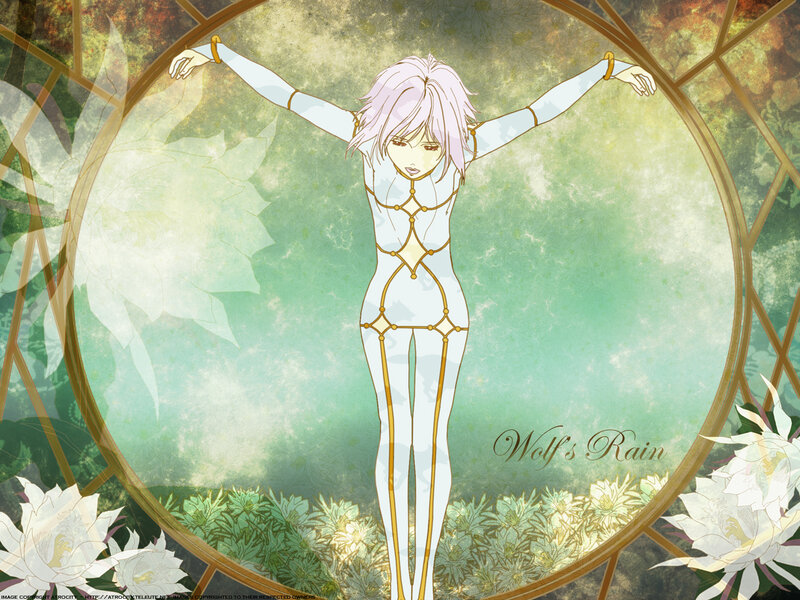 Anime character with white hair